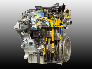 Diesel engine cutaway