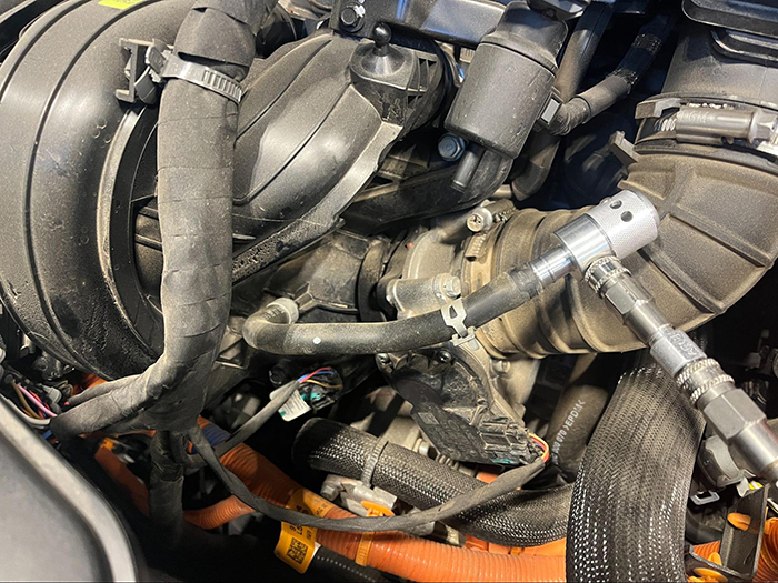 Adaptor in the Vacuum Hose of Hyundai 2.0L non-turbo hybrid engine