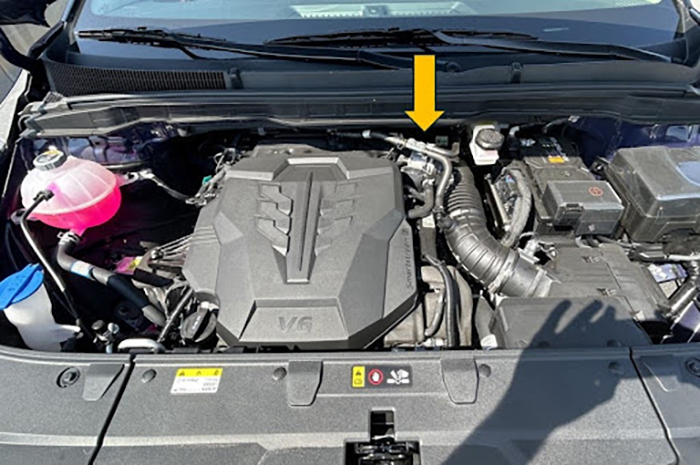 MAP sensor location on a Kia 3.5L non-turbo dual-injected engine