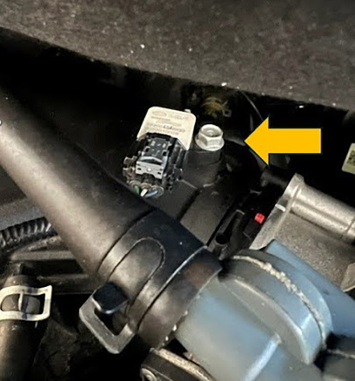 Close up of MAP sensor port on Kia 3.5L non-turbo dual-injected engine