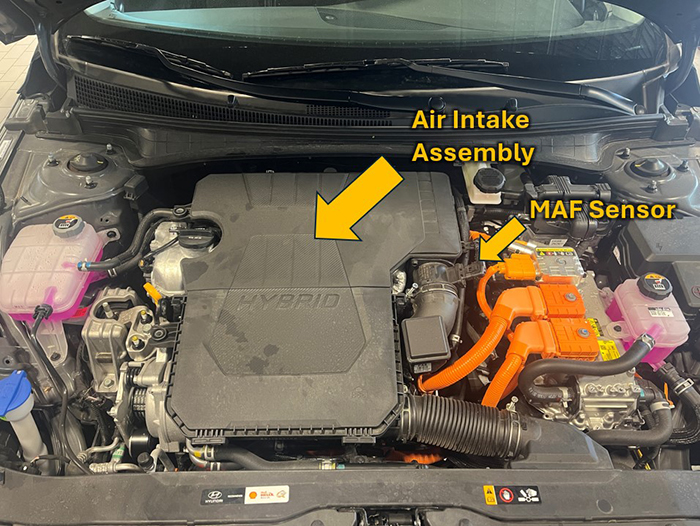 Location of Air Intake Assembly and MAF Sensor
