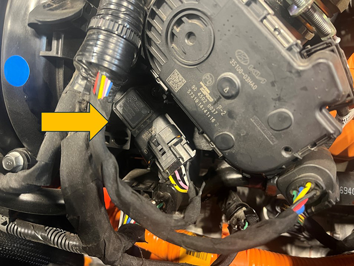 Close up of MAP sensor location