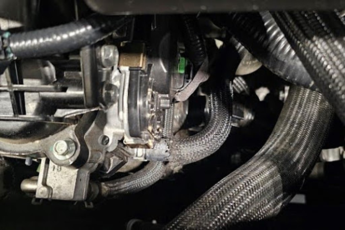 Nissan 1.5L vacuum line location close up