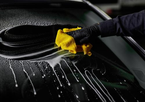 cleaning windshield